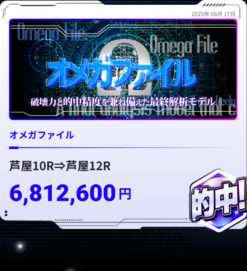 ボートラボ「オメガファイル」6,812,600円的中